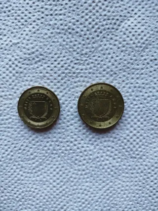 Monedas 20 y 50 céntimos Malta