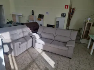 Conjunto Sofá 3+2 Tela Beige