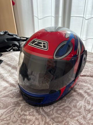 Casco Moto NZI Rojo y Azul