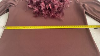 Blusa manga larga con plumas