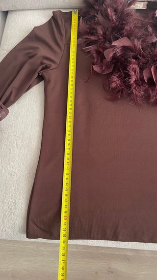 Blusa manga larga con plumas