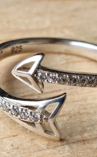 Anillo flecha de plata 925 auténtica deprimera ley