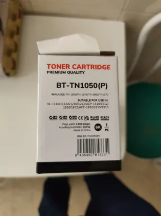 Tóner Brother TN1050 Negro