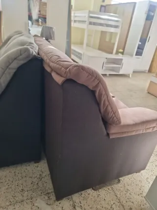 Sofá 2 plazas marrón tela