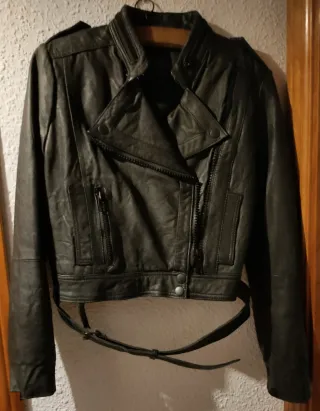 Chaqueta de cuero Mango Talla XL