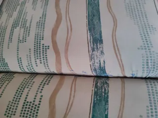 Sofá 2+3 plazas tela beige y verde