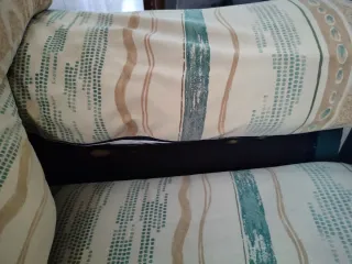 Sofá 2+3 plazas tela beige y verde