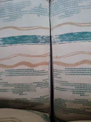 Sofá 2+3 plazas tela beige y verde