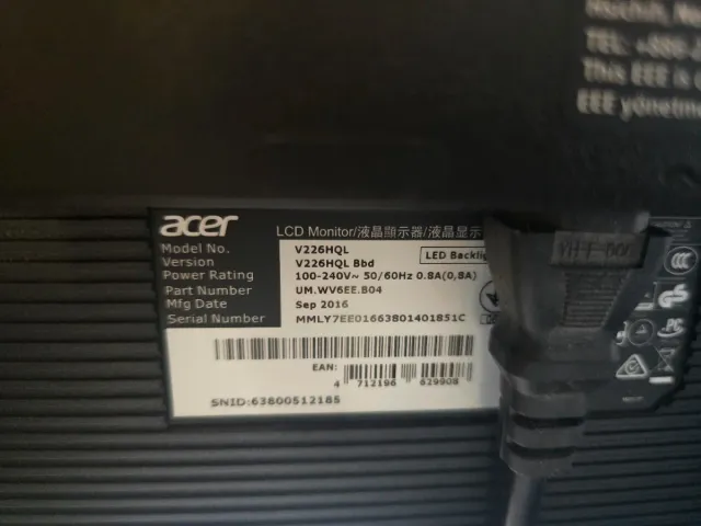 Monitor Acer V226HQL 22 Full HD