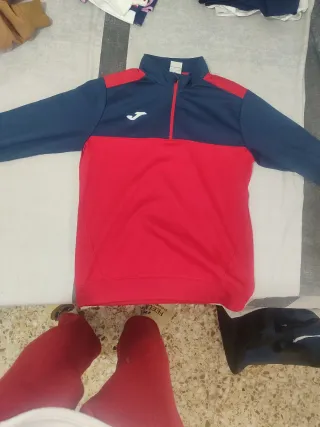 Sudadera Joma Azul y Roja Media Cremallera