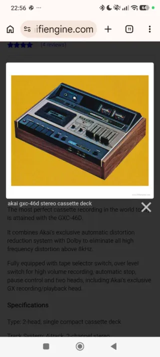Pletina de casette vintage Akai GXC-46D