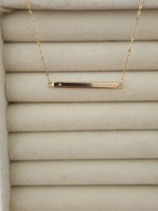 Pulsera Plata Baño Oro Barra CZ