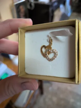 Colgante Doble Corazón Oro 18k
