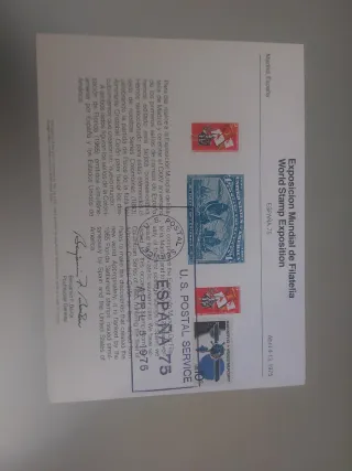 Hoja Filatelia Exposición Mundial Madrid 1975