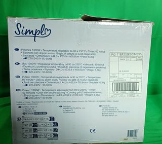 Mini Horno Simplo 20L 1300W