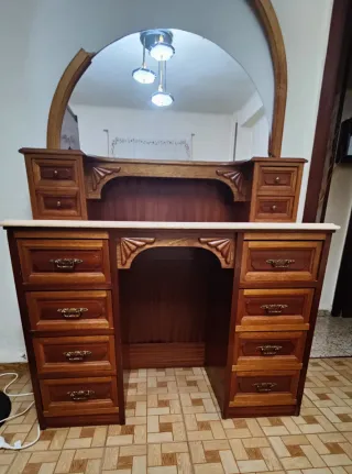 Tocador Clásico Madera Encimera Mármol Espejo rega