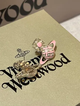 Pendientes Vivienne Westwood Orb Rosa Plata