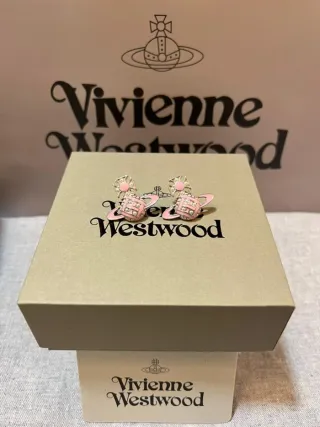 Pendientes Vivienne Westwood Orb Rosa Plata