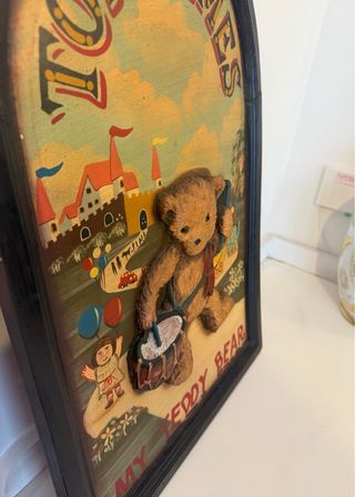 Cuadro Madera Vintage Oso en Relieve 40x60 MyTeddy