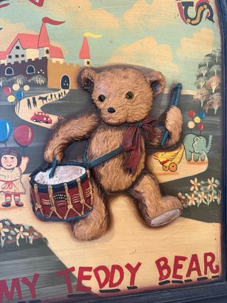 Cuadro Madera Vintage Oso en Relieve 40x60 MyTeddy