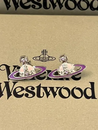 Pendientes Vivienne Westwood Orb Morado Rosa
