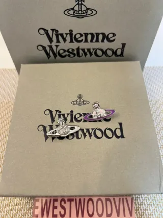 Pendientes Vivienne Westwood Orb Morado Rosa