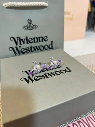 Pendientes Vivienne Westwood Orb Morado Rosa