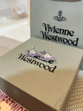 Pendientes Vivienne Westwood Orb Morado Rosa