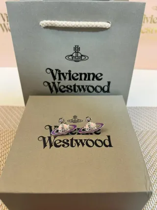 Pendientes Vivienne Westwood Orb Morado Rosa