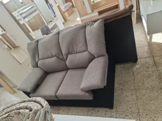 Sofá 2 plazas gris tela