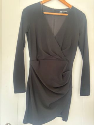Vestido fiesta negro Zara Talla S