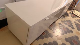 Mueble TV BYAS blanco 160x42x45 cm