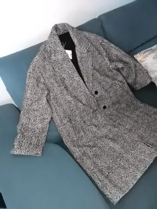 Abrigo largo estampado espiga