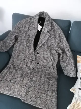 Abrigo largo estampado espiga