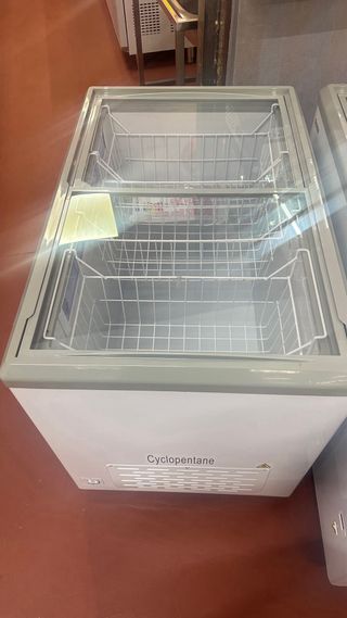 Arcón congelador horizontal tapa cristal corredera