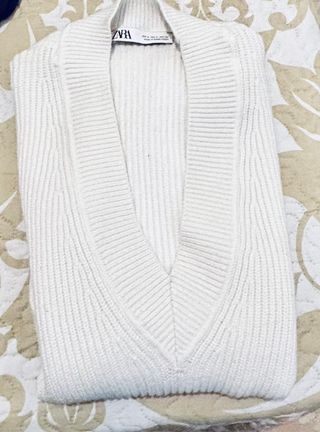 Chaleco Zara Blanco oversize