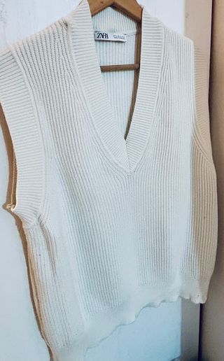 Chaleco Zara Blanco oversize
