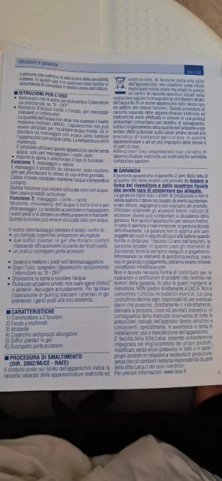 Idromassaggio riscaldabile per piedi LAICA