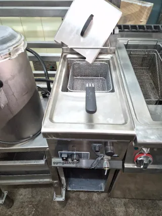 Freidora industrial doble acero inoxidable