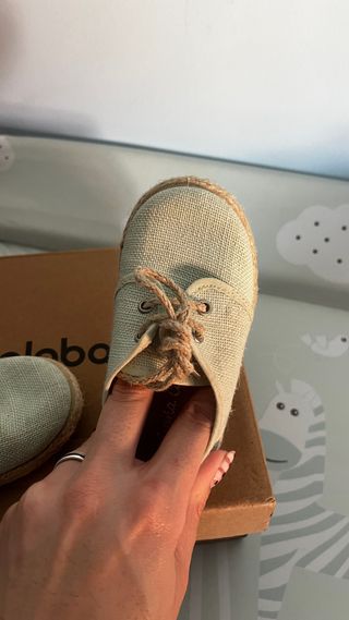 Zapatos niño verde agua