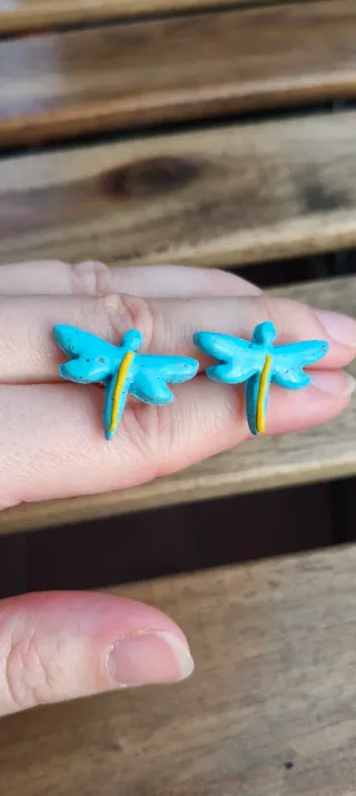 Pendientes arcilla polimérica libélula