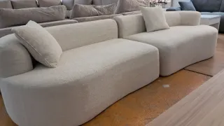 Sofá hinchable beige 2 módulos
