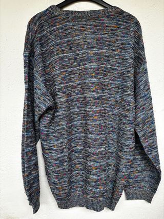 Maglione uomo grigio multicolore