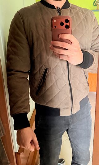 Giubbotto Zara camoscio trapuntato