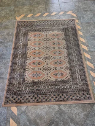 2 alfombras Pakistan Lana 120x160 Beige/Rosa