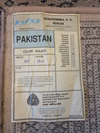 2 alfombras Pakistan Lana 120x160 Beige/Rosa