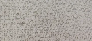 Colcha ganchillo 135cm beige/blanco