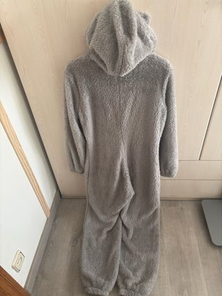 Pijama polar entero gris talla S
