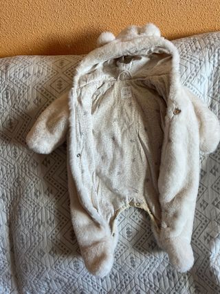 Buzo Zara Pelitos Blanco 1-3 Meses