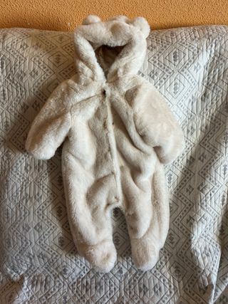 Buzo Zara Pelitos Blanco 1-3 Meses